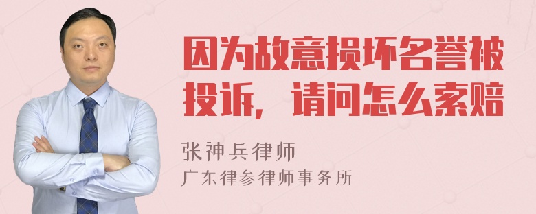 因为故意损坏名誉被投诉，请问怎么索赔