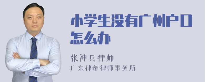 小学生没有广州户口怎么办