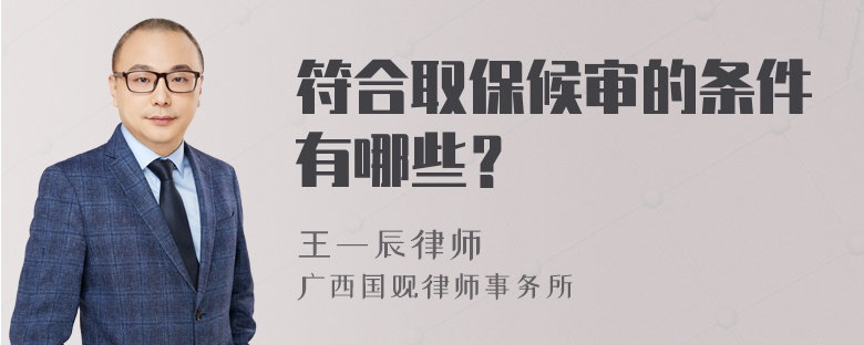 符合取保候审的条件有哪些？