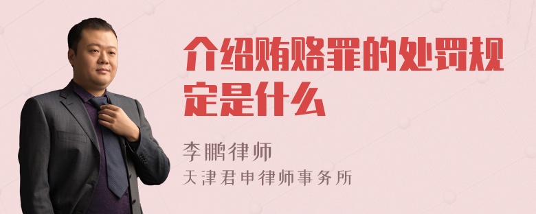 介绍贿赂罪的处罚规定是什么