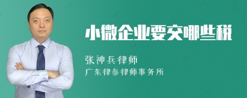 小微企业要交哪些税