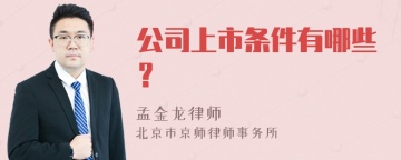 公司上市条件有哪些？