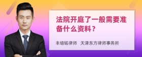 法院开庭了一般需要准备什么资料？