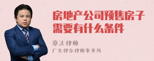 房地产公司预售房子需要有什么条件