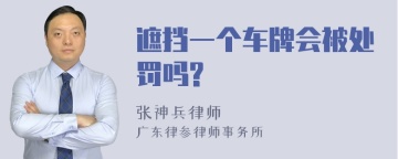 遮挡一个车牌会被处罚吗?