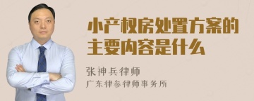 小产权房处置方案的主要内容是什么