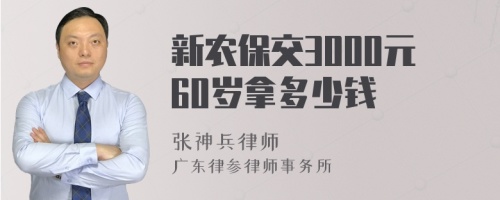 新农保交3000元60岁拿多少钱