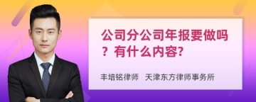 公司分公司年报要做吗？有什么内容?