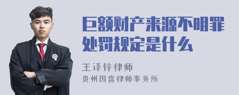 巨额财产来源不明罪处罚规定是什么