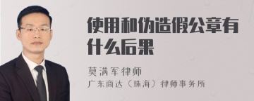 使用和伪造假公章有什么后果