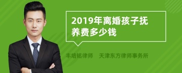 2019年离婚孩子抚养费多少钱