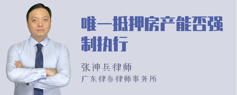 唯一抵押房产能否强制执行