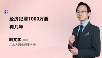 经济犯罪1000万要判几年