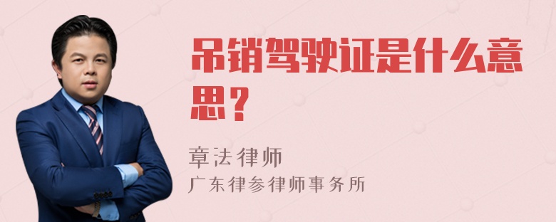 吊销驾驶证是什么意思？