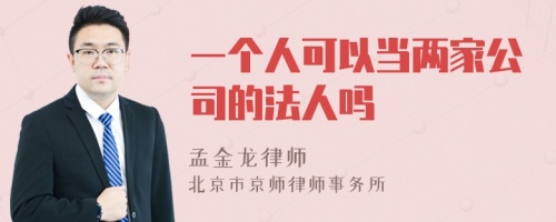 一个人可以当两家公司的法人吗