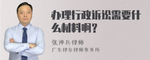 办理行政诉讼需要什么材料啊？