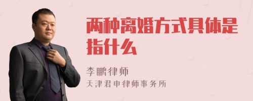 两种离婚方式具体是指什么