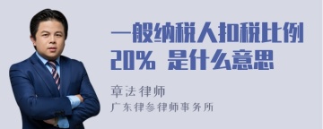 一般纳税人扣税比例20% 是什么意思