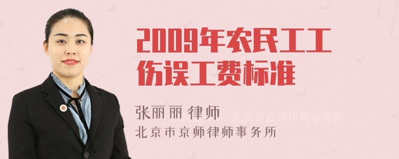 2009年农民工工伤误工费标准