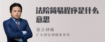 法院简易程序是什么意思