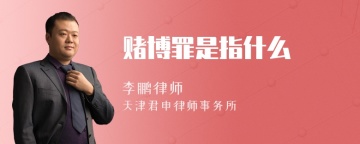 赌博罪是指什么