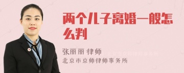 两个儿子离婚一般怎么判