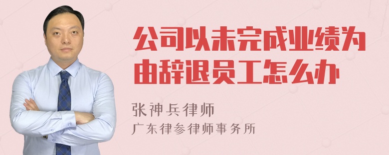 公司以未完成业绩为由辞退员工怎么办