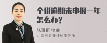 个税逾期未申报一年怎么办？