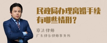 民政局办理离婚手续有哪些情形？