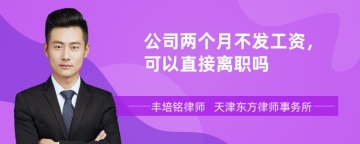 公司两个月不发工资，可以直接离职吗