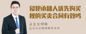 侵犯承租人优先购买权的买卖合同有效吗