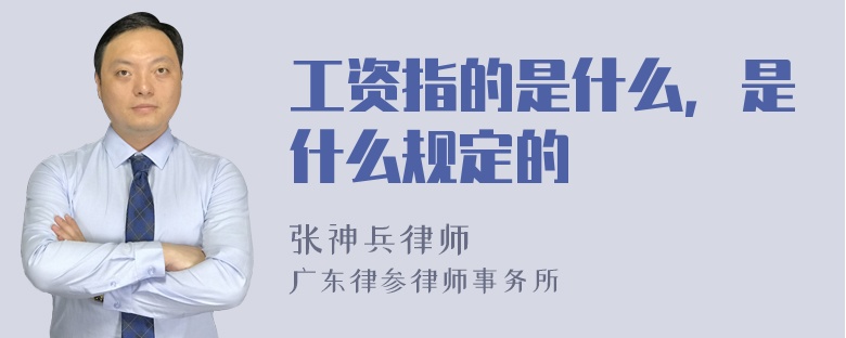 工资指的是什么，是什么规定的