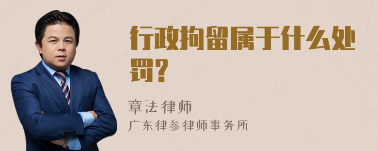 行政拘留属于什么处罚?