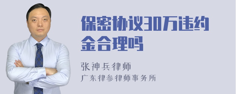 保密协议30万违约金合理吗