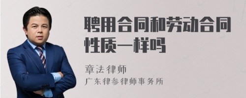 聘用合同和劳动合同性质一样吗