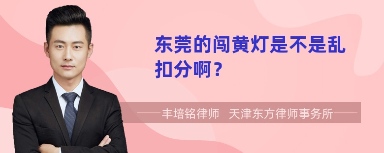 东莞的闯黄灯是不是乱扣分啊？