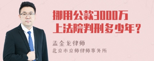 挪用公款3000万上法院判刑多少年？