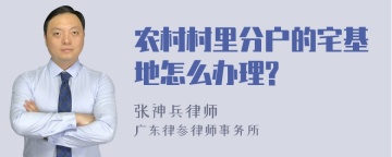 农村村里分户的宅基地怎么办理?