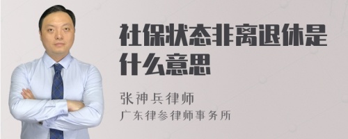 社保状态非离退休是什么意思