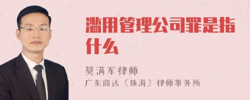 滥用管理公司罪是指什么