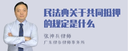 民法典关于共同抵押的规定是什么