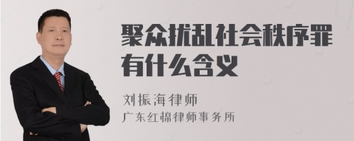 聚众扰乱社会秩序罪有什么含义