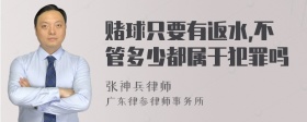 赌球只要有返水,不管多少都属于犯罪吗