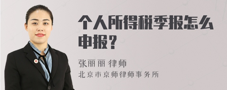 个人所得税季报怎么申报？