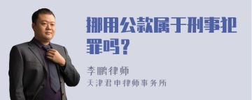 挪用公款属于刑事犯罪吗？