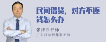 民间借贷，对方不还钱怎么办