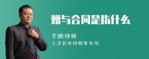 赠与合同是指什么