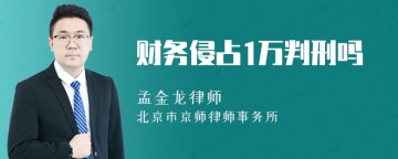 财务侵占1万判刑吗