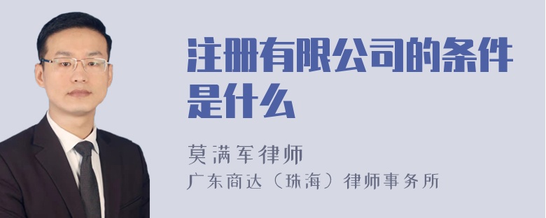 注册有限公司的条件是什么