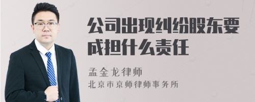 公司出现纠纷股东要成担什么责任